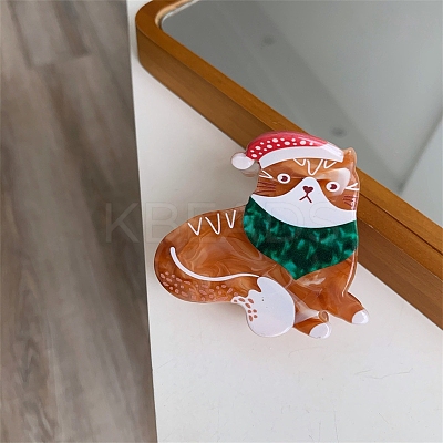 Christmas Themed Cat Acetate Claw Hair Clips PW-WGC7E55-02-1