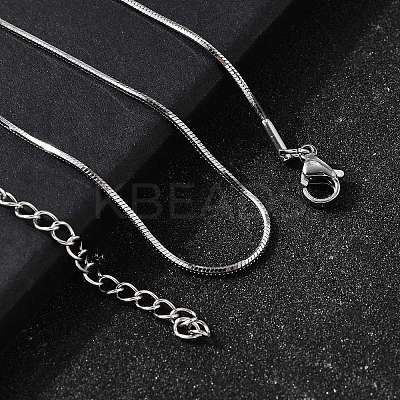 1.2MM 304 Stainless Steel Snake Chain Necklaces for Women Men STAS-V011-04B-P-1