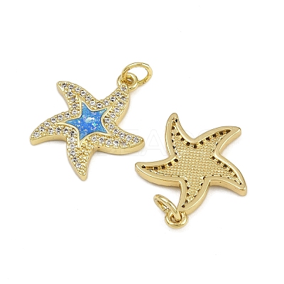 Brass Micro Pave Cubic Zirconia Enamel Pendants KK-L249-04G-02-1