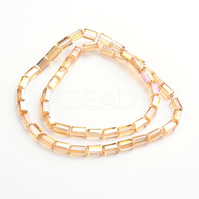 AB Color Plated Faceted Cuboid Electroplate Glass Beads Strands EGLA-F109-A02-1