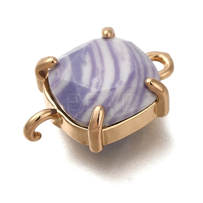 Brass Glass Imitation Gemstone Connector Charms KK-Z076-01G-02-1