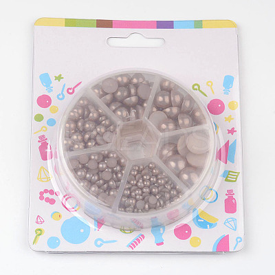 1Box ABS Plastic Imitation Pearl Dome Cabochons SACR-JP0001-49-1