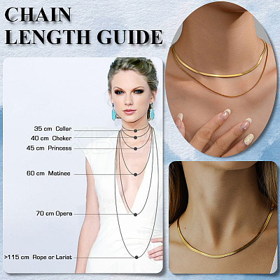 4Pcs Brass Flat Snake Chain Necklaces for Women Men NJEW-BBC0001-38-1