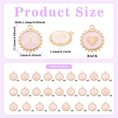 26Pcs Alloy Enamel Pendants ENAM-TA0002-86A-1