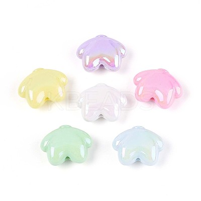 UV Plating Opaque Acrylic Beads OACR-T028-49-1