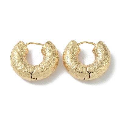 Texture Rings Brass Hoop Earrings for Women EJEW-H006-06A-G-1