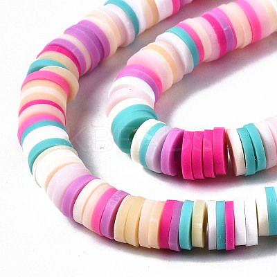 Handmade Polymer Clay Beads Strands CLAY-R089-6mm-140-1