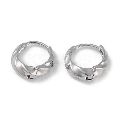 Wavy Brass Hoop Earrings for Women EJEW-L292-017P-1