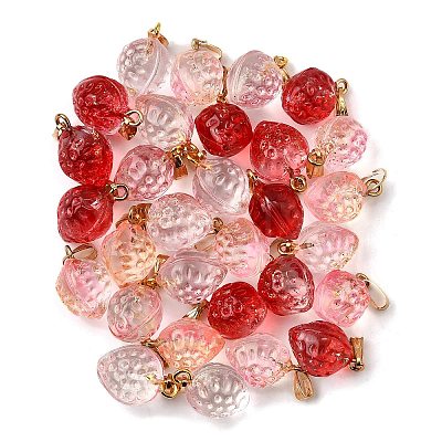 30Pcs 3 Colors Two Tone Transparent Spray Painted Glass Pendants GLAA-FP0001-27-1