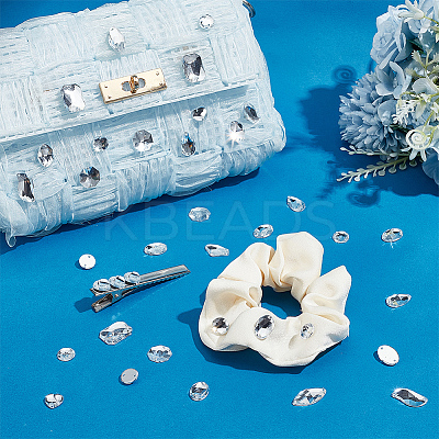 140Pcs 9 Style Teardrop/Octagon/Oval Sew on Rhinestone ACRT-PH0001-14A-1