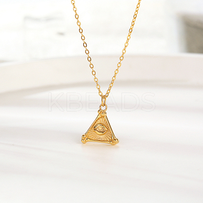 Elegant 304 Stainless Steel Triangle Pendant Necklace for Women's Daily Wear YJ9292-1-1