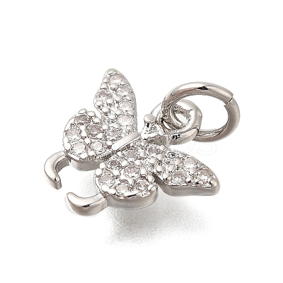 Rack Plating Brass Micro Pave Cubic Zirconia Charms KK-I716-05P-1