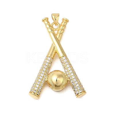 Rack Plating Brass Micro Pave Cubic Zirconia Pendants ZIRC-F142-32C-G-1