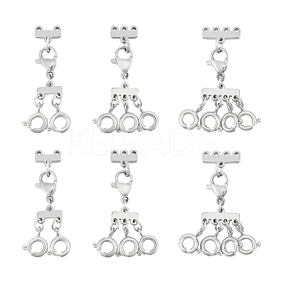 6Pcs 3 Styles 304 Stainless Steel Lobster Claw Clasps FIND-UN00001-1