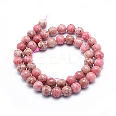 Natural Thulite Beads Strands G-G823-06-8mm-1