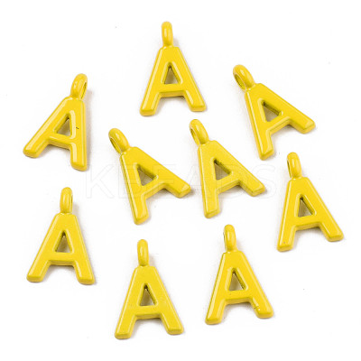 26 Pcs Spray Painted Alloy Alphabet Links Connectors PALLOY-T075-48-RS-1