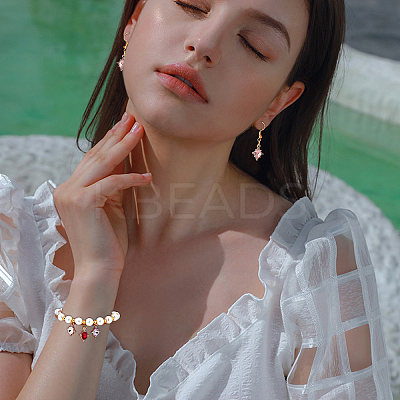 30Pcs 5 Colors Alloy Glass Charms GLAA-CA0001-22-1