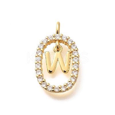 Brass Micro Pave Cubic Zirconia Pendants ZIRC-P123-01G-W01-1