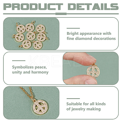 Brass Micro Pave Clear Cubic Zirconia Pendants KK-BC0013-89-1
