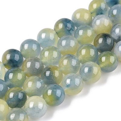 Dyed Natural White Jade Beads Strands G-T138-10mm-210-18-1