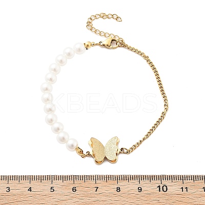 304 Stainless Steel Curb Chains Link Bracelets for Women BJEW-U021-10G-1