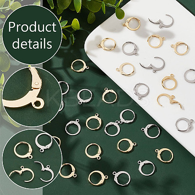 100Pcs 2 Colors 304 Stainless Steel Leverback Earring Findings STAS-PH0005-69-1
