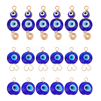 18Pcs 3 Style Handmade Lampwork Pendants FIND-AR0003-01-1