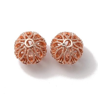 Rack Plating Brass Micro Pave Cubic Zirconia Beads KK-C020-03RG-1
