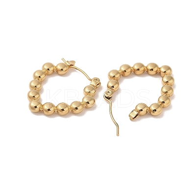 Bubble Rhombus 201 Stainless Steel Half Hoop Earrings for Women EJEW-G385-07G-1