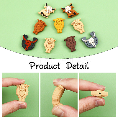 16Pcs 8 Style Food Grade Eco-Friendly Silicone Beads SIL-CA0001-75-1
