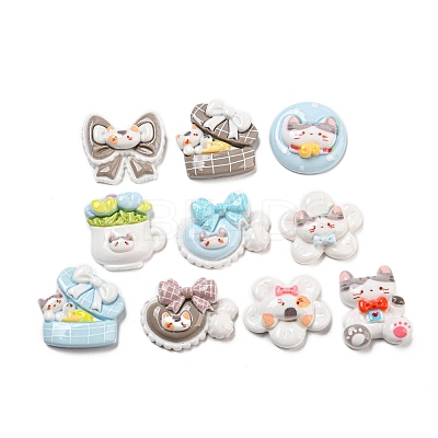 Cartoon Cat Resin Decoden Cabochons CRES-R199-05-1