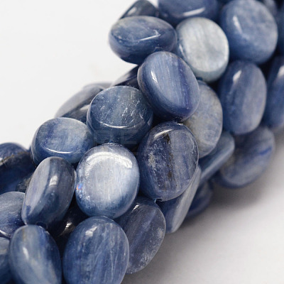 Oval Natural Kyanite/Cyanite/Disthene Bead Strands G-O139-01B-1