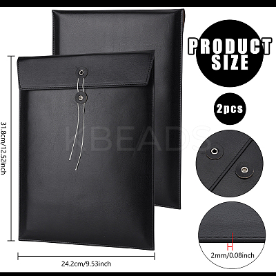 2Pcs A4 PU Leather Stationery Storage Pockets AJEW-BC0009-22A-1
