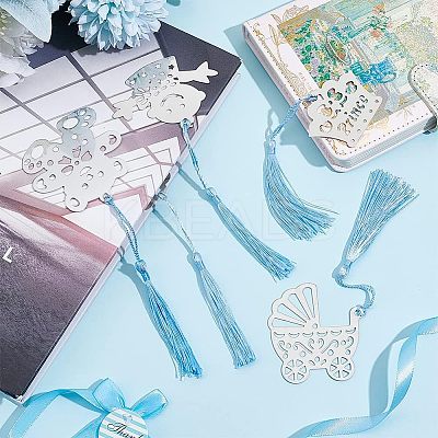 20Pcs 4 Style Stainless Steel Bookmarks OFST-CA0001-02A-1