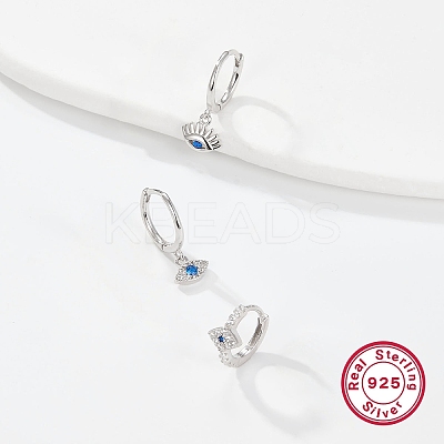 3 Pcs 3 Style Cubic Zirconia Horse Eye Dangle Hoop & Stud Earrings Set EJEW-F317-02P-1