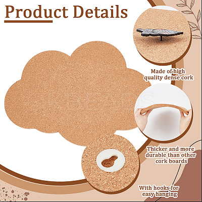 Cloud Wall Mounted Brooch Jewelry Display Cork Tray AJEW-WH0433-01H-1
