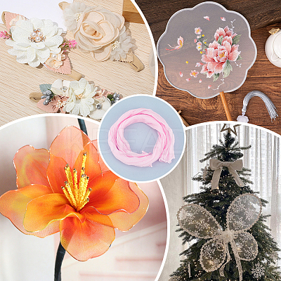 30Pcs Polyester Silk Flower Stockings Material AJEW-CY0002-29D-1