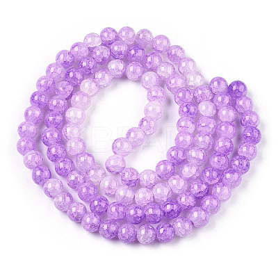 Baking Paint Crackle Glass Bead Strands DGLA-Q023-8mm-YS54-A-1