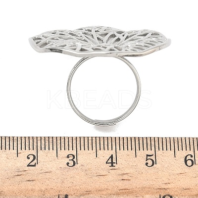 Adjustable 304 Stainless Steel Cuff Rings RJEW-Z121-01P-01-1