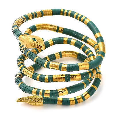 Alloy Green Rhinestone Snake Wrap Choker Necklaces for Women LS-NJEW-Z087-02G-1