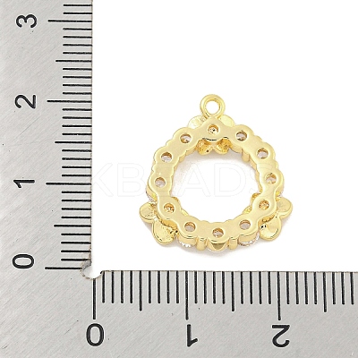 Brass Micro Pave Clear Cubic Zirconia Pendants KK-S386-06G-1