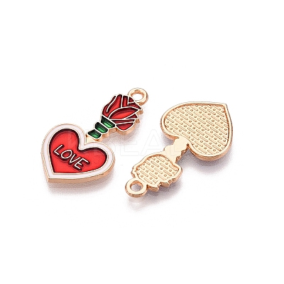 Valentine's Day Theme Alloy Enamel Pendants ENAM-T020-50F-01-1