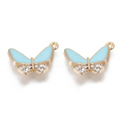 Alloy Enamel Rhinestones Pendants X-ENAM-T009-57A-RS-1