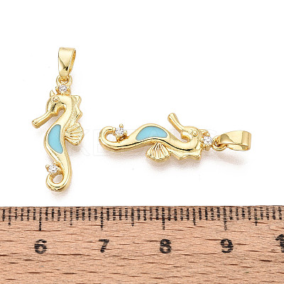Brass Micro Pave Cubic Zirconia Pendants KK-C093-20G-01-1