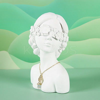 Girl Bust Resin Necklace Display Stands LS-ODIS-A012-05A-1