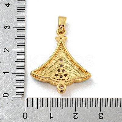 Christmas Brass Micro Pave Cubic Zirconia Pendants KK-H468-03A-02G-1