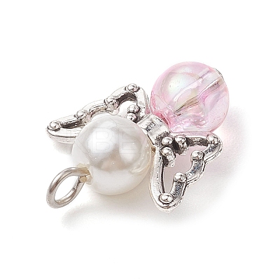 Imitation Pearl Acrylic Pendants PALLOY-JF02624-02-1
