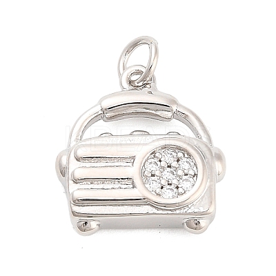 Brass Micro Pave Cubic Zirconia Pendants KK-H527-28P-1