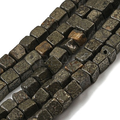 Natural Pyrite Beads Strands G-F631-K29-1