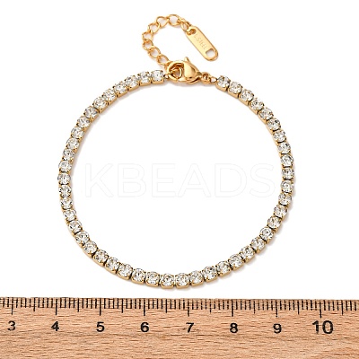 304 Stainless Steel Rhinestone Cup Chain Bracelets for Women BJEW-G753-01G-01-1